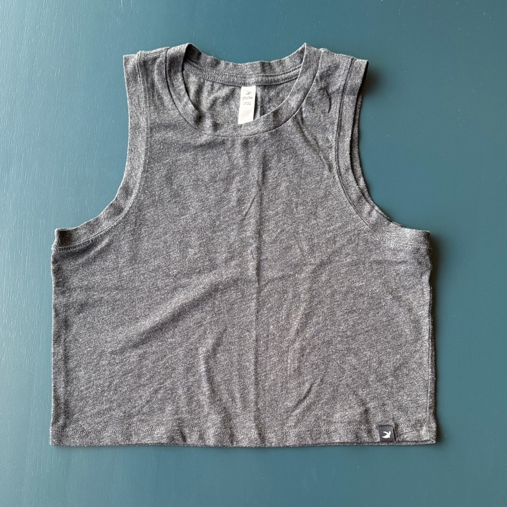 Glyder Heather Gray Cropped Muscle Tank XS